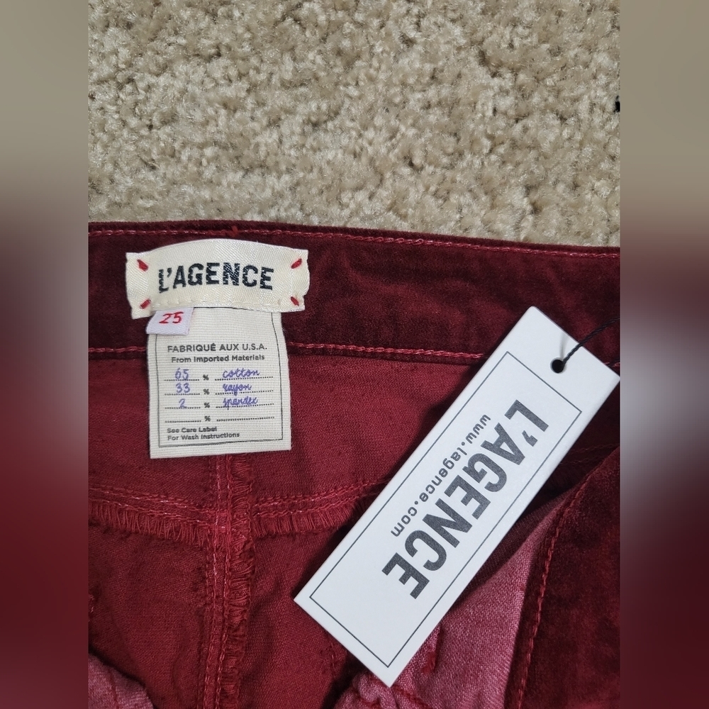 L'AGENCE Women's High Rise Jeans in Burgundy - Picture 4 of 8